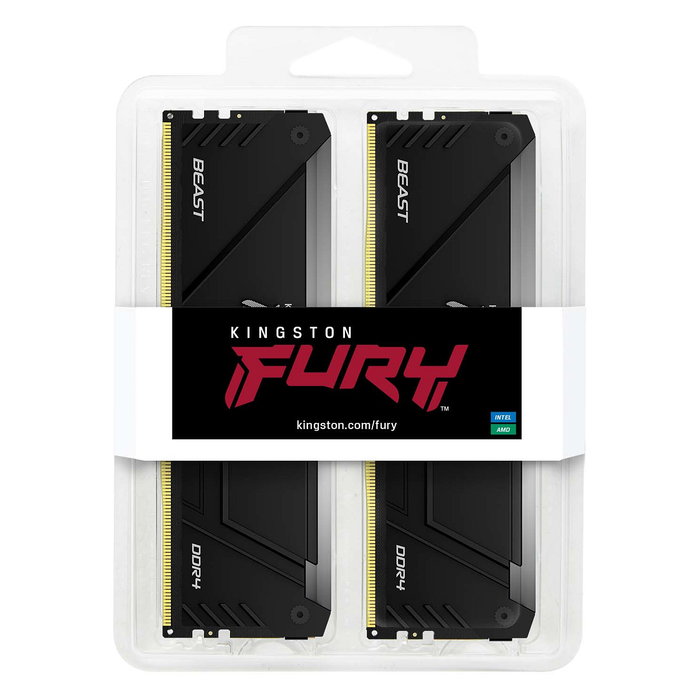 Kingston Módulo de memoria RAM DDR4 FURY Beast RGB 32GB (2x16GB) 3600MHz CL18 Kit de 2 Intel XMP 2.0 DIMM 288-pin