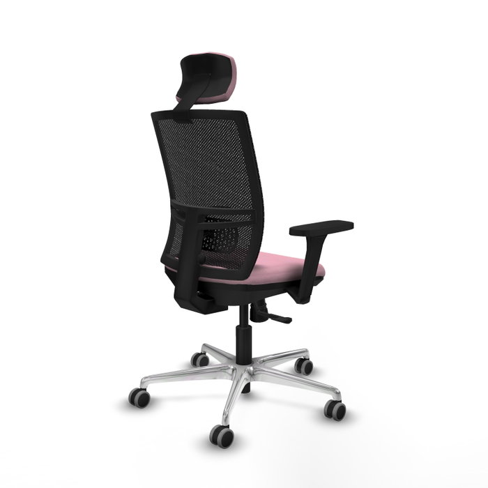PIQUERAS Y CRESPO Silla de oficina Yunquera con mecanismo Sincro, Rosa y Negro