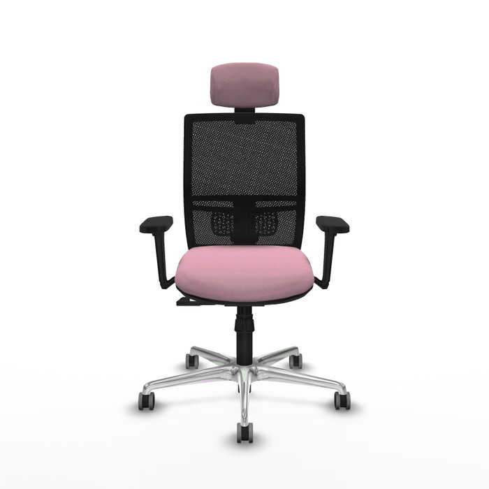 PIQUERAS Y CRESPO Silla de oficina Yunquera con mecanismo Sincro, Rosa y Negro