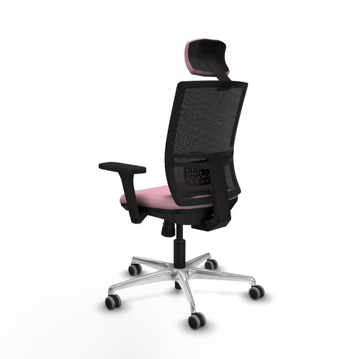 PIQUERAS Y CRESPO Silla de oficina Yunquera con mecanismo Sincro, Rosa y Negro