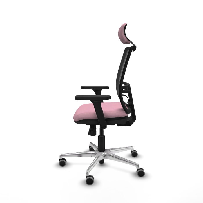 PIQUERAS Y CRESPO Silla de oficina Yunquera con mecanismo Sincro, Rosa y Negro