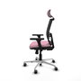 PIQUERAS Y CRESPO Silla de oficina Yunquera con mecanismo Sincro, Rosa y Negro