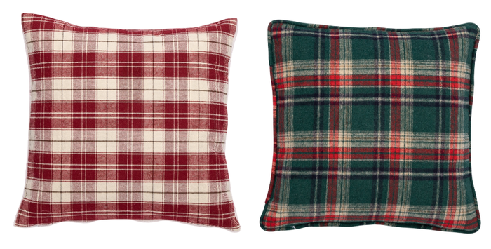 DKD Home Decor Fundas de Cojín de Poliéster 45x45 cm Surtido Rojo y Verde