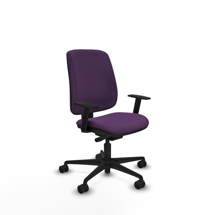 Silla de oficina Alares con mecanismo Sincro/Traslack tapizada con Tela color Morado. Equipada con Base nailon negra, Brazos 1D y Ruedas 65mm nailon Silla de oficina Alares con mecanismo Sincro/Traslack tapizada con Tela color Morado. Equipada con Base nailon negra, Brazos 1D y Ruedas 65mm nailon