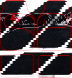 Set de Alfombrillas para Coche Minnie Mouse CZ10339 Negro/Rojo