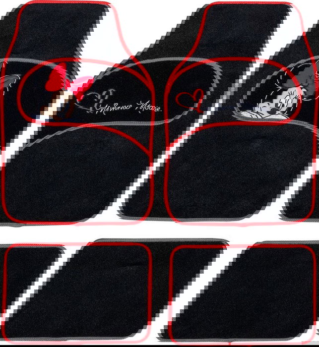 Set de Alfombrillas para Coche Minnie Mouse CZ10339 Negro/Rojo Set de Alfombrillas para Coche Minnie Mouse CZ10339 Negro/Rojo