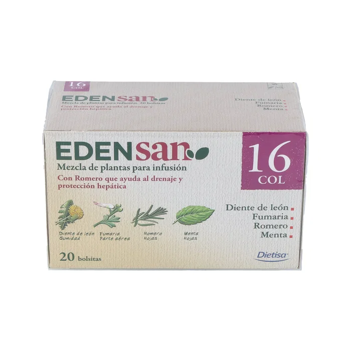 DIETISA Eden San 16 COL con 20 filtros para infusión de plantas medicinales de colesterol DIETISA Eden San 16 COL con 20 filtros para infusión de plantas medicinales de colesterol
