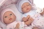 Muñecas Arias Gemelos Elegance con cuerpo de vinilo y capazo