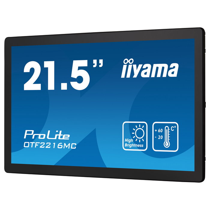 iiyama OTF2216MC-B1 Monitor Táctil Multi-Touch de 54.6 cm (21.5") Full HD 1920x1080 VA, 1100 cd/m², HDMI, DisplayPort, USB, Ethernet, Montaje VESA