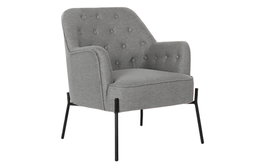 DKD Home Decor Sillón Scandi Gris Poliester Metal 73 x 79.5 x 65 cm