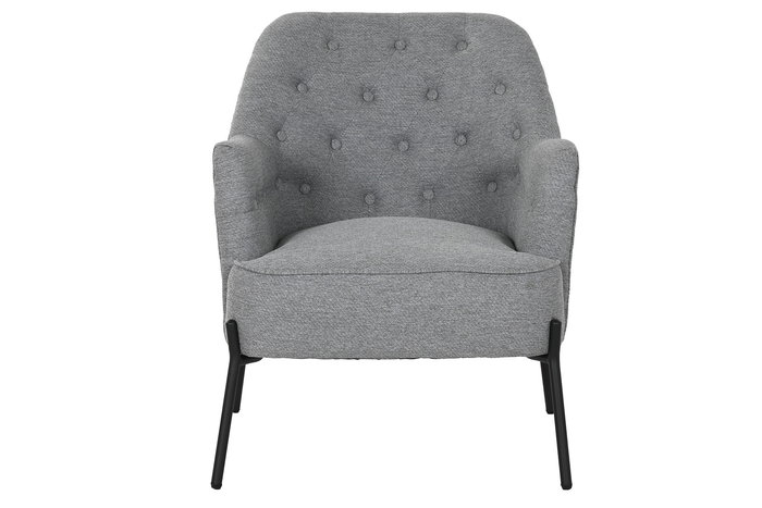 DKD Home Decor Sillón Scandi Gris Poliester Metal 73 x 79.5 x 65 cm