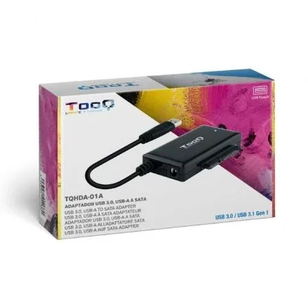 Tooq adaptador usb 3.0 usb-a a sata para discos duros de 2.5? y 3.5? con alimentador - negro