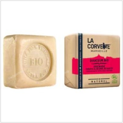 LA CORVETTE Jabon En Pastilla Granada Y Karite 100Gr. Bio Limpia Manos Y Cuerpo Piel Suave Perfumada Nutricion Intensa COSMOS ORGANIC