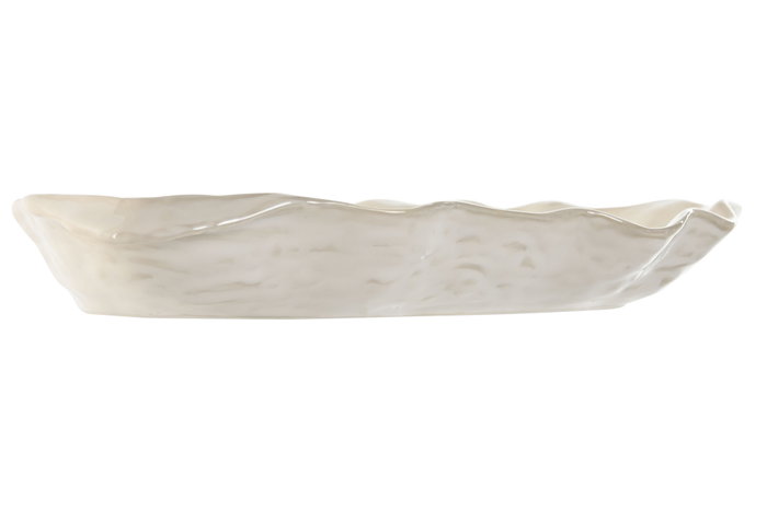 DKD Home Decor Set de 4 Platos para Aperitivos de Porcelana Blanco, 31,5x21x4 cm DKD Home Decor Set de 4 Platos para Aperitivos de Porcelana Blanco, 31,5x21x4 cm