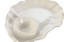 DKD Home Decor Set de 4 Platos para Aperitivos de Porcelana Blanco, 31,5x21x4 cm