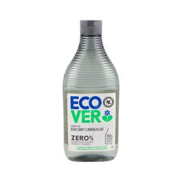 ECOVER Lavavajillas Zero % 450Ml. Eco Hipoalergénico Biodegradable Sin Fragancia Ni Colorante Apto Veganos Botella Reciclada