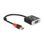 DeLOCK Adaptador de vídeo externo USB 3.0 Tipo-A macho a VGA hembra, 0,2 m, Negro