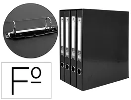 Liderpapel Módulo 4 Archivadores Folio 2 Anillas Mixtas 25mm Negro
