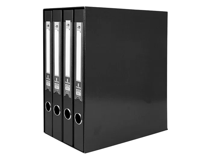 Liderpapel Módulo 4 Archivadores Folio 2 Anillas Mixtas 25mm Negro