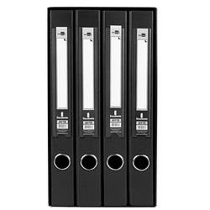 Liderpapel Módulo de 4 archivadores folio 2 anillas mixtas 25mm negro