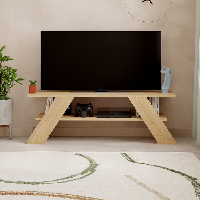 Mueble de TV Alexandra House Living Diagonal Marrón 120 x 40 x 33 cm Mueble de TV Alexandra House Living Diagonal Marrón 120 x 40 x 33 cm