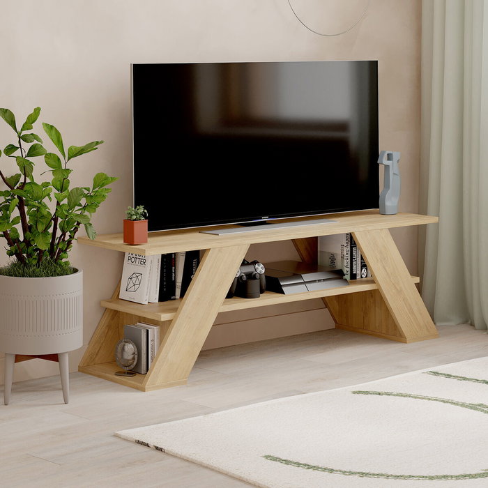 Mueble de TV Alexandra House Living Diagonal Marrón 120 x 40 x 33 cm Mueble de TV Alexandra House Living Diagonal Marrón 120 x 40 x 33 cm