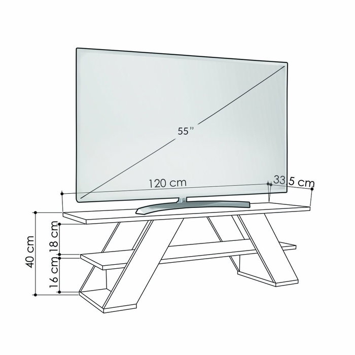 Mueble de TV Alexandra House Living Diagonal Marrón 120 x 40 x 33 cm Mueble de TV Alexandra House Living Diagonal Marrón 120 x 40 x 33 cm