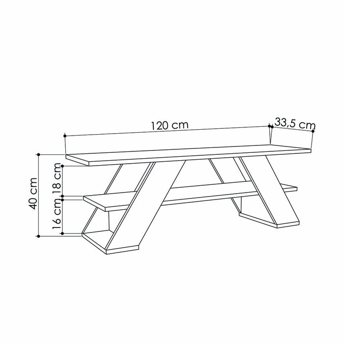 Mueble de TV Alexandra House Living Diagonal Marrón 120 x 40 x 33 cm Mueble de TV Alexandra House Living Diagonal Marrón 120 x 40 x 33 cm
