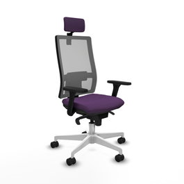 PIQUERAS Y CRESPO Silla de oficina Horna con mecanismo Sincro, Morado y Gris