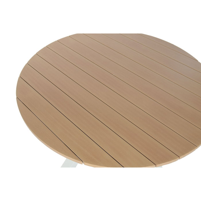 DKD Home Decor Mesa Redonda Comedor Terraza Y Jardin Blanco 140 x 75 x 140 cm