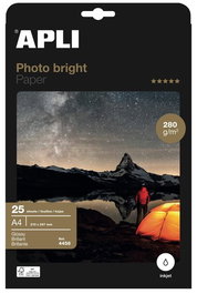 APLI Papel Fotográfico Inkjet A4 280g Brillante Pro