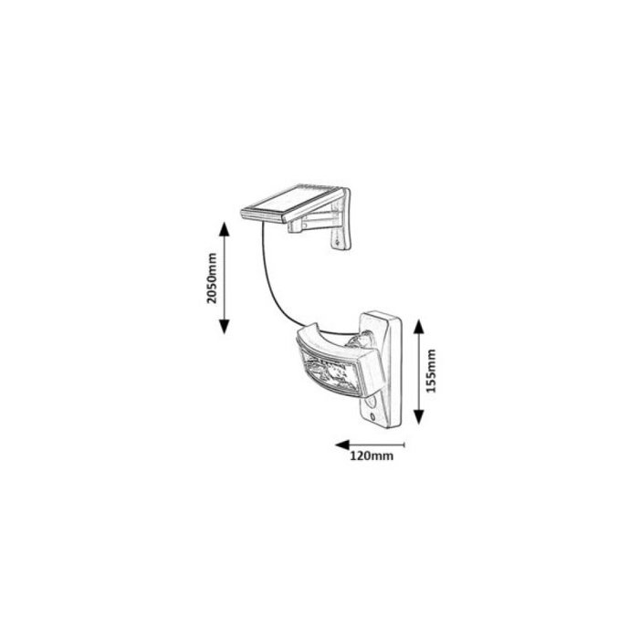 RABALUX Valpovo Aplique Exterior Solar LED 2,4W Negro