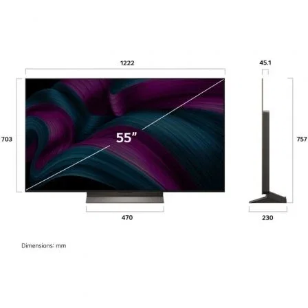 LG OLED55C56LB - Televisor LG OLED evo AI C5 55 Pulgadas 4K Ultra HD Smart TV, Panel OLED evo, Procesador α9 Gen8 IA, Dolby Vision Atmos, Gaming 144Hz VRR G-Sync, webOS 25, WiFi