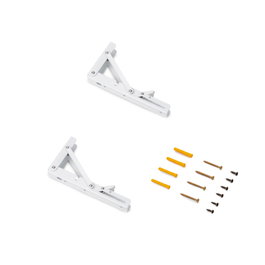 Emuca Juego de soportes plegables para estante, longitud 203mm, Acero, Pintado blanco