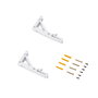 Emuca Juego de soportes plegables para estante, longitud 203mm, Acero, Pintado blanco
