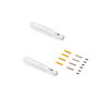 Emuca Juego de soportes plegables para estante, longitud 203mm, Acero, Pintado blanco