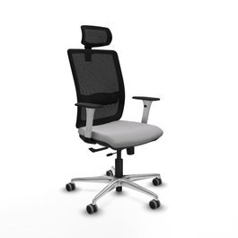 PIQUERAS Y CRESPO Silla de oficina Haches con mecanismo Sincro/Traslack Gris y Negro