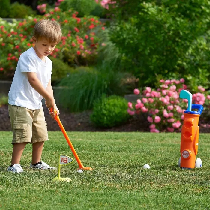 Ecoiffier Bolsa de golf con ruedas para niños 36 meses, incluye 2 palos y 2 pelotas, Fabricación francesa