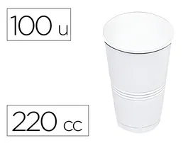 Blanca Vaso Plástico Blanco 220 cc Paquete 100 Unidades