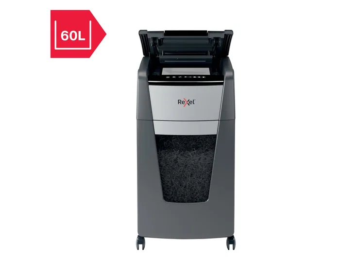 Rexel Optimum Auto+ 225M Destructora de Documentos de Microcorte, Capacidad 225 Hojas, Destruye Grapas y Clips