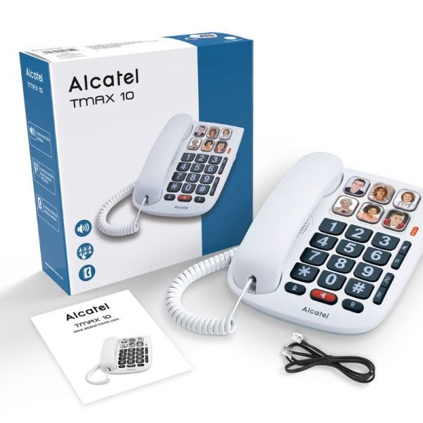 ALCATEL - Teléfono fijo supletorio con teclas grandes y altavoz para personas mayores, referencia TELEFONO SUPLETORIO ALCATEL TECLAS GRANDES