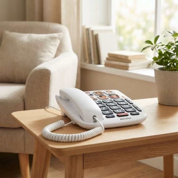 ALCATEL - Teléfono fijo supletorio con teclas grandes y altavoz para personas mayores, referencia TELEFONO SUPLETORIO ALCATEL TECLAS GRANDES
