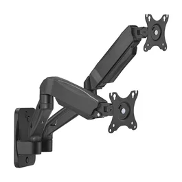 AISENS - SOPORTE DE PARED PRO CONTRAPESO GIRATORIO E INCLINABLE PARA MONITOR/TV 9KG (3 PIVOTES, 2 BRAZOS) DE 17-32, NEGRO