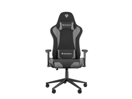 GENESIS Silla Gaming PC Nitro 440 G2, Asiento Acolchado Negro Gris, Tapicería Tela y Polipiel, Base Metálica, Respaldo Ajustable, Ruedas 6cm CareGlide