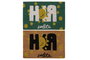 DKD Home Decor Felpudo Básicos Verde Marron Fibra de Coco Goma 40 x 1.5 x 60 cm (2 Unidades)