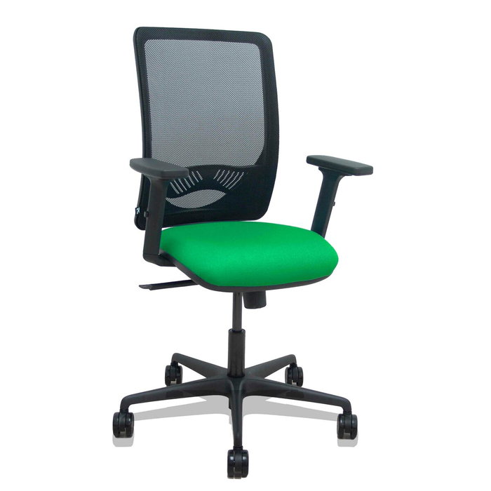 PIQUERAS Y CRESPO Silla Zulema con Mecanismo Sincro, Respaldo de Malla Negra y Asiento Verde PIQUERAS Y CRESPO Silla Zulema con Mecanismo Sincro, Respaldo de Malla Negra y Asiento Verde