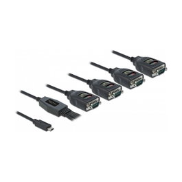 DeLOCK Adaptador USB Type-C™ a 4 x Serial RS-232 DB9 con protección ESD de 15 kV
