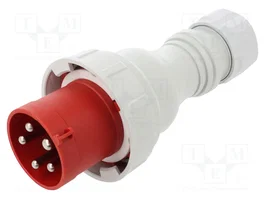 SEZ DK Enchufe Macho Trifásico 63A 5 Pines Rojo