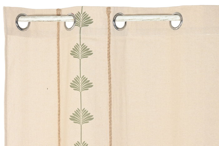 DKD Home Decor Cortina Nature23 Cottage Natural Verde 260 x 140 cm (2 Unidades)