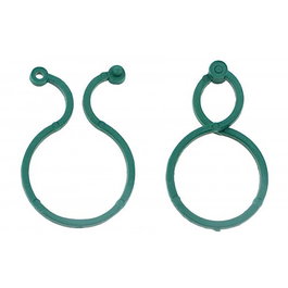 Biotop - Clips PVC doble anillo verde para entutorar árboles pequeños, fijar tallos y ramas a tutores, 4 x 2.7 cm, blister con 20 unidades